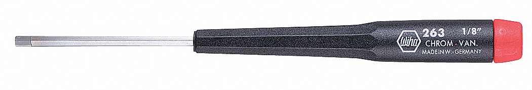 PRECISION HEX SCREWDRIVER, 1/16 IN TIP SIZE, 5&frac12; IN OVERALL L, 2 IN SHANK L, MOLDED GRIP