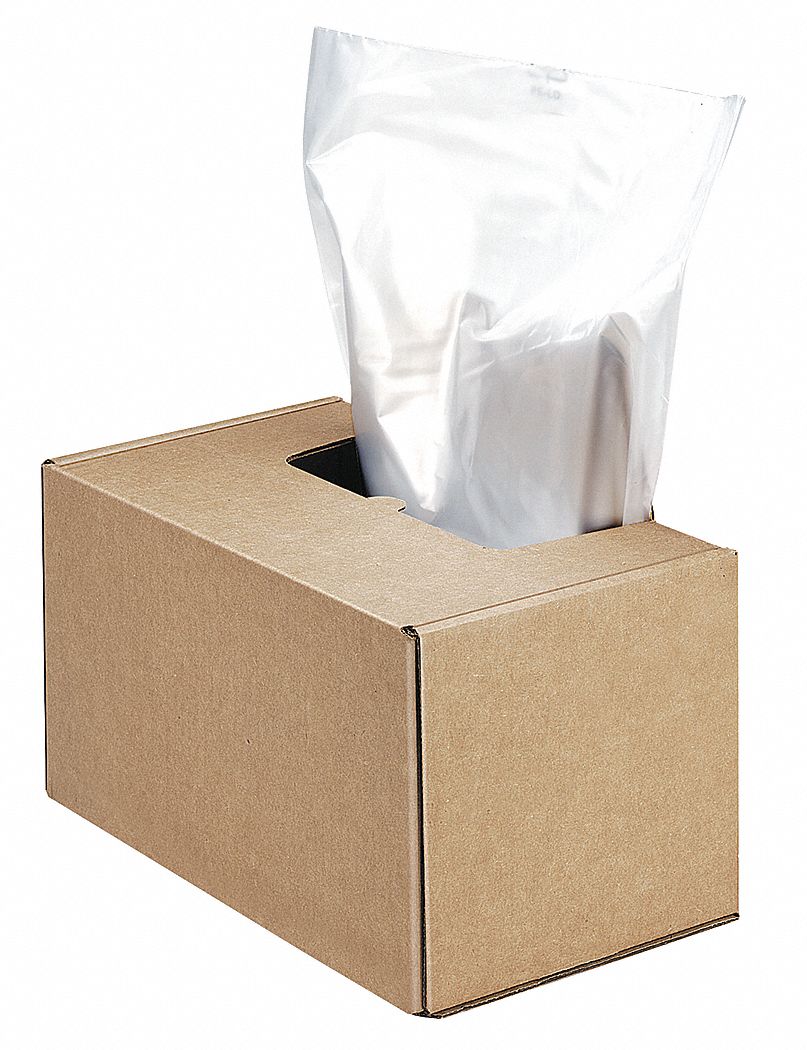 Shredder Bags: 50 gal Size, For HS1010/HS440/HS660/HS880, Clear Plastic, 50 PK