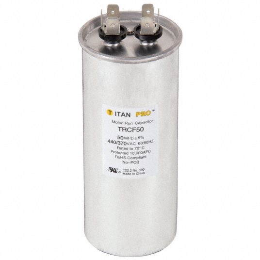 TITAN PRO, Round, 440/370V AC, Motor Run Capacitor - 30D624