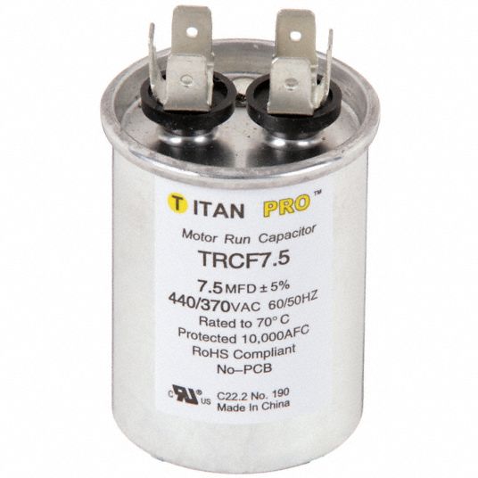 TITAN PRO Condensador Arranque,7.5 MFD,2-3/4 Alt - Capacitores de Arranque  - 30D592