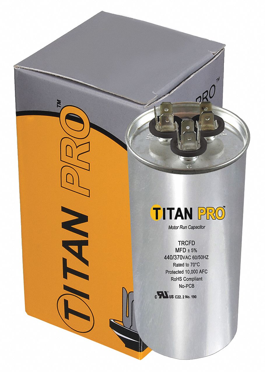 Mars Replacement Titan Hd Run Capacitor 40+7.5 Mfd 440/370V Oval 12889 By Titan