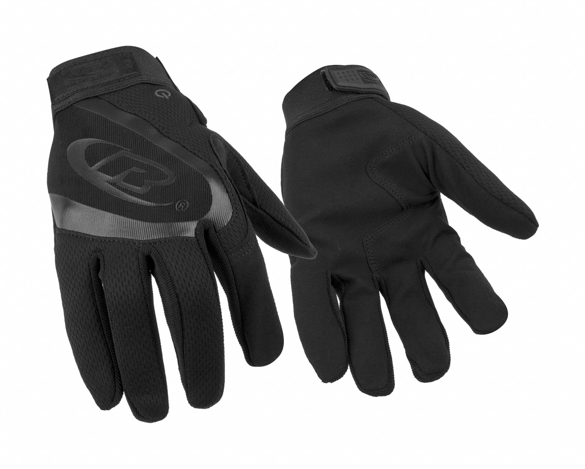 MECHANICS GLOVES, M (9), FULL FINGER, SYNTHETIC LEATHER, BLACK