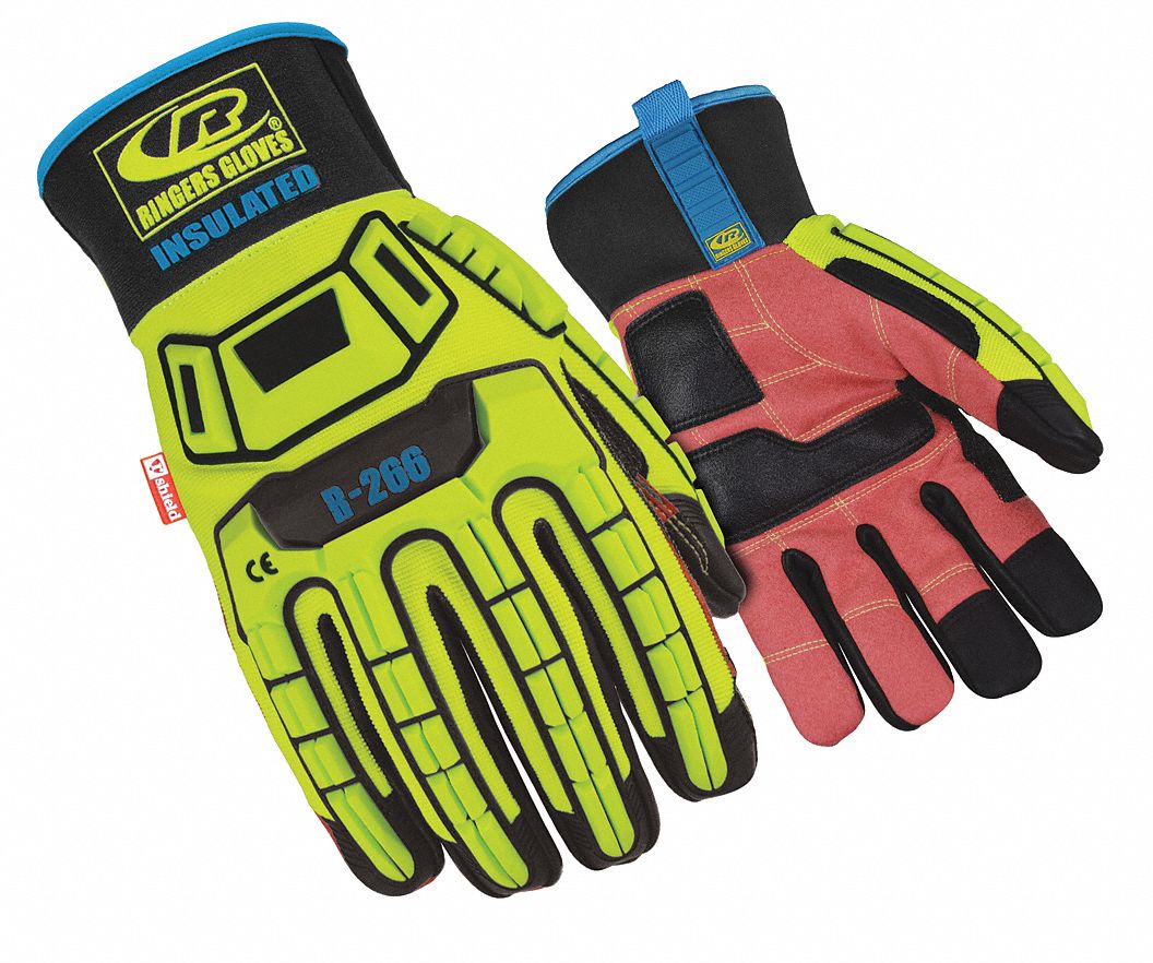 MECHANICS GLOVES, 3XL (13), SYNTHETIC LEATHER, GAUNTLET CUFF, ANSI CUT LEVEL A3