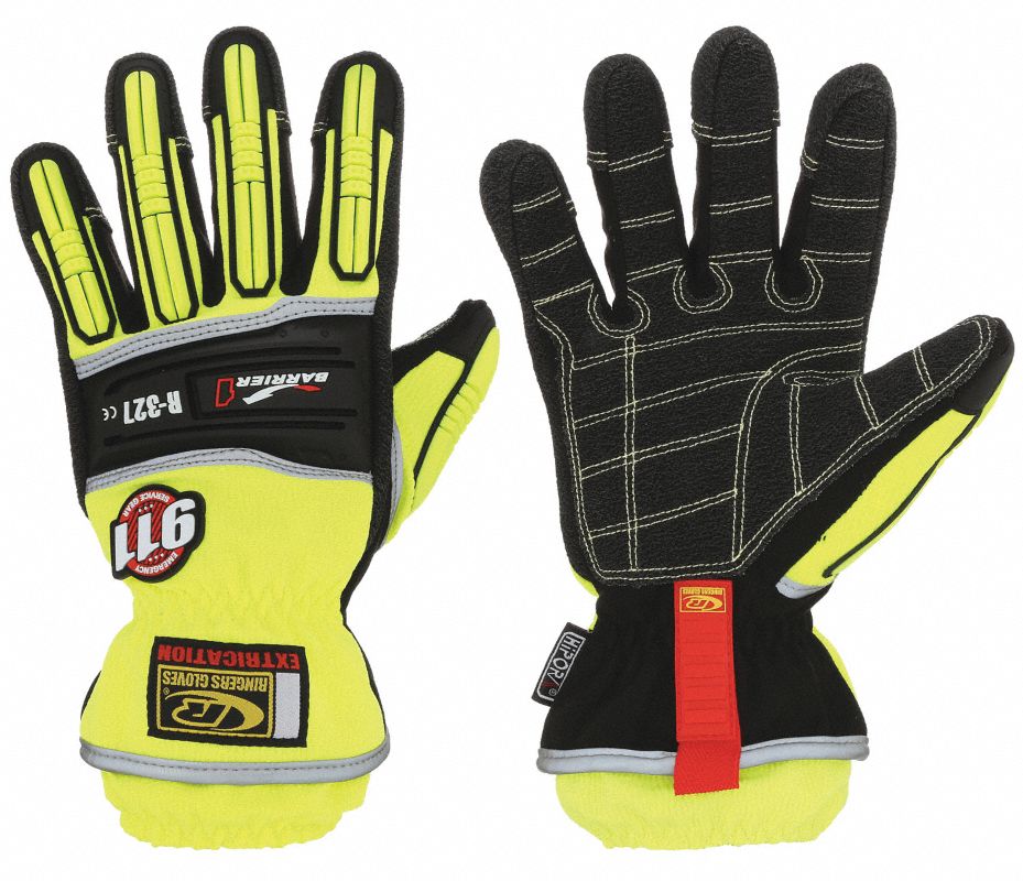 RINGERS GLOVES Guantes de Rescate Verde de Alta Visibilidad Talla M ...