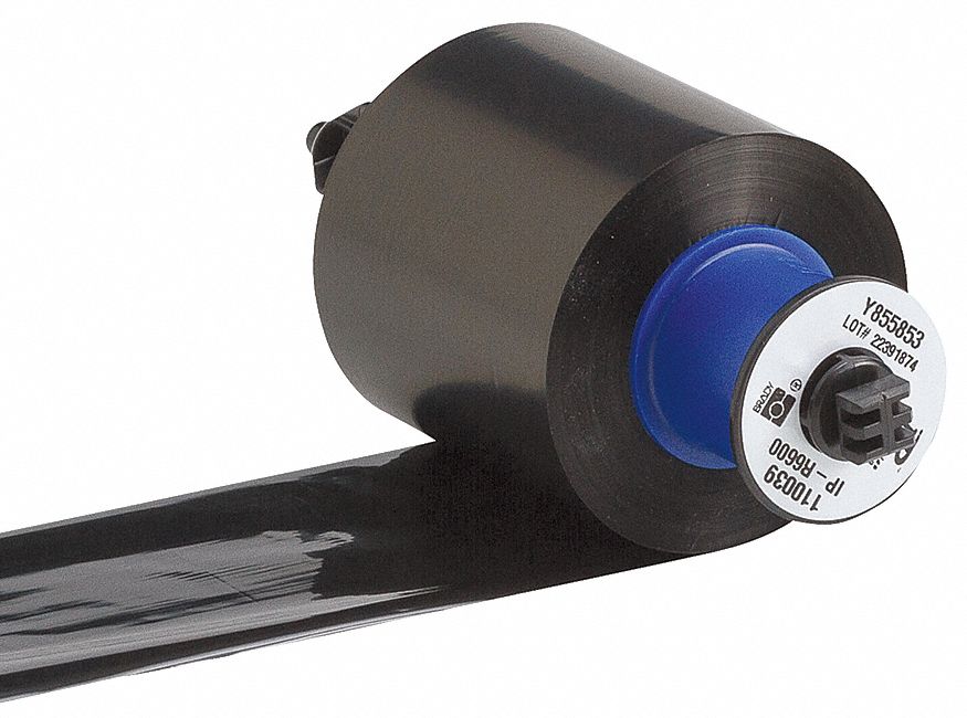 Single-Color Printer Ribbon: 2 11/32 in x 984 ft, Black, Resin, R6600