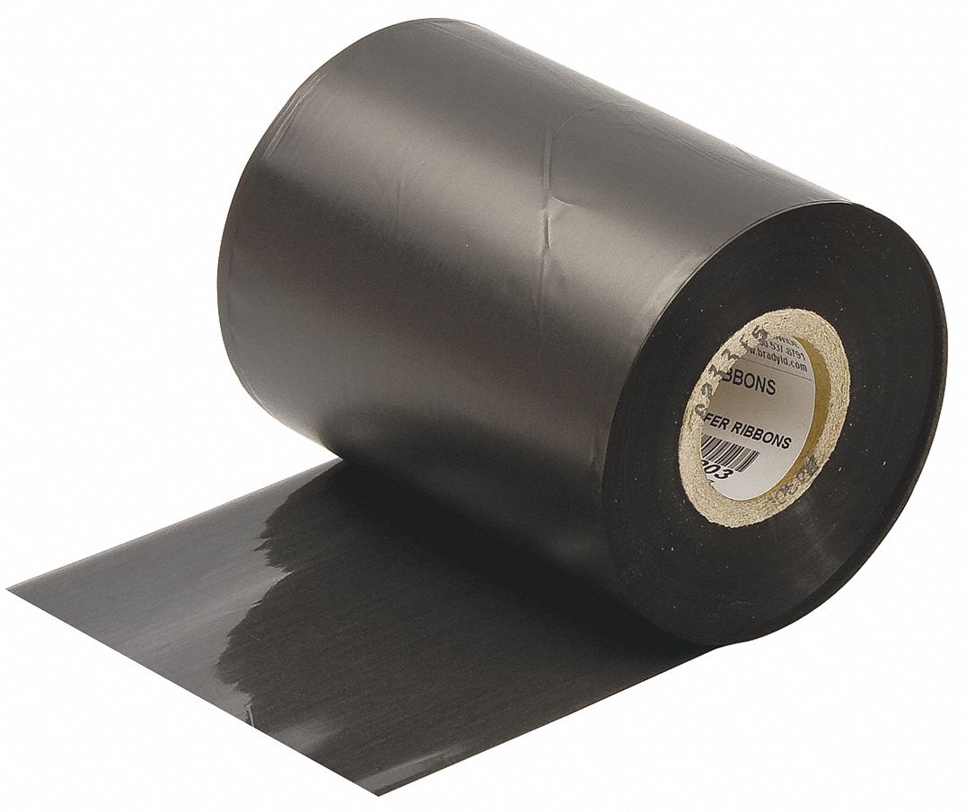 Single-Color Printer Ribbon: 4 5/16 in x 500 ft, Black, Resin, R6000