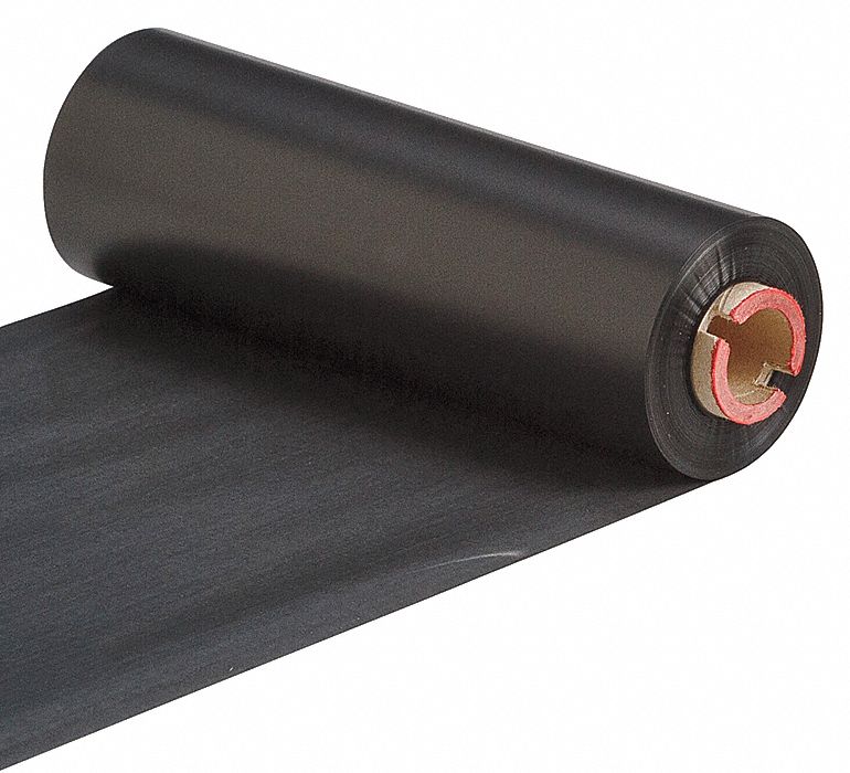 Single-Color Printer Ribbon: 4 in x 242 ft, Black, Wax/Resin, R4300