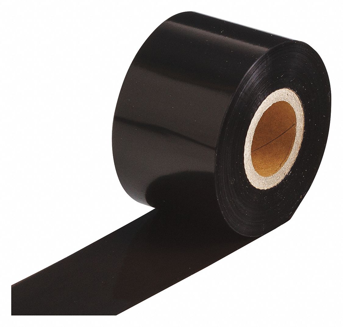 Single-Color Printer Ribbon: 1 9/16 in x 984 ft, Black, Resin, R6400