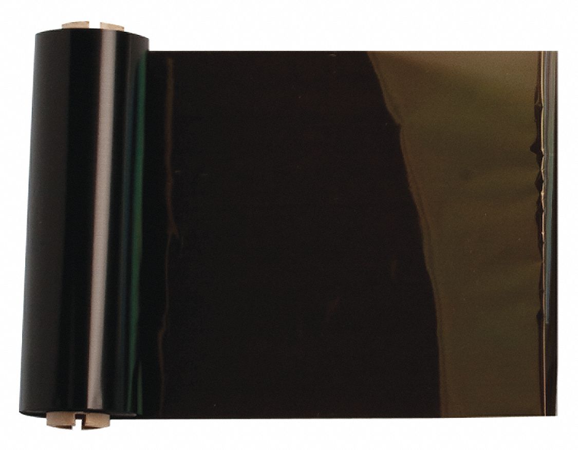 Single-Color Printer Ribbon: 4 in x 242 ft, Black, Resin, R6400