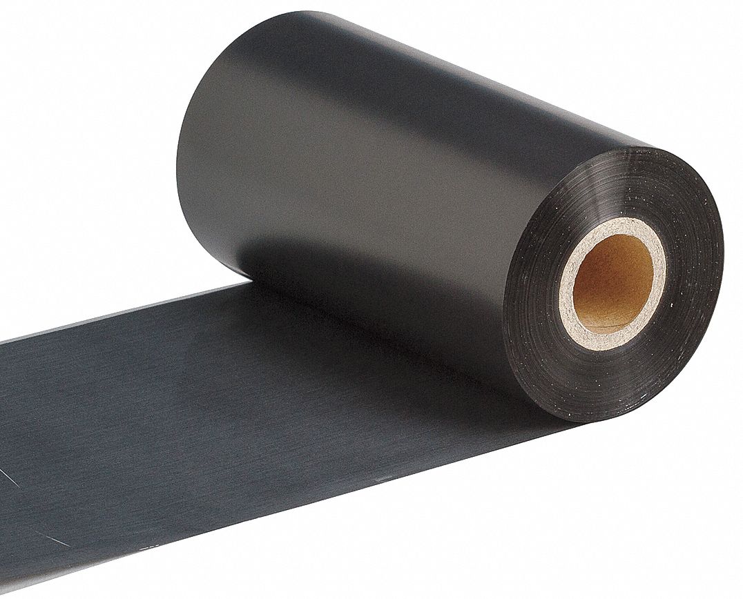 Single-Color Printer Ribbon: 5 1/8 in x 984 ft, Black, Wax/Resin, R4300