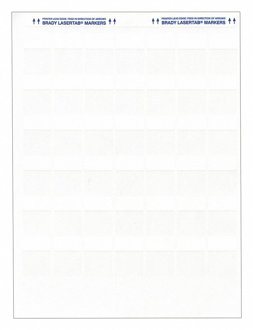 Wraparound Label: 3/4 in x 1/2 in, Polyester, White (Matte), For 8 AWG to 4 AWG Wire Gauge