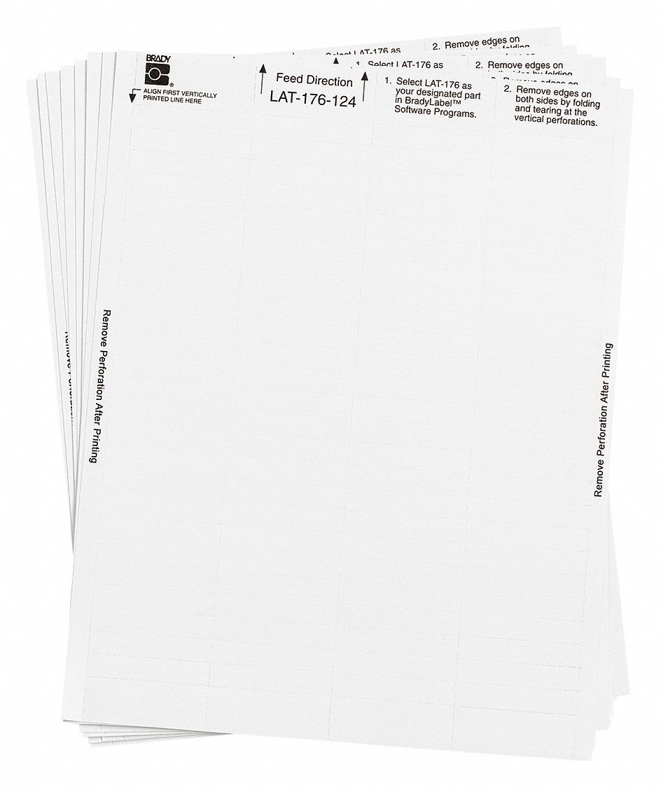Wraparound Label: 3/8 in x 1 31/32 in, Paper, White, For 8 AWG to 4 AWG Wire Gauge