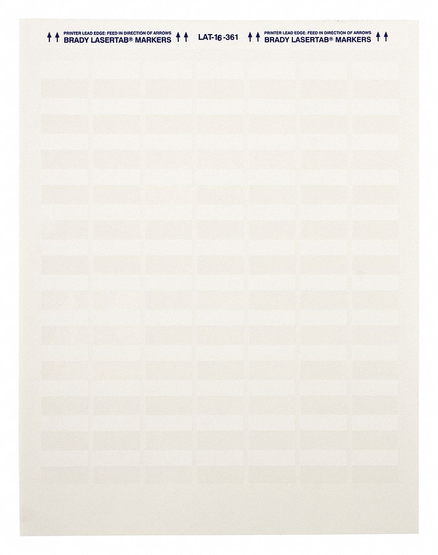 Wraparound Label: 3/4 in x 1 in, Polyester, White (Matte), For 8 AWG to 4 AWG Wire Gauge