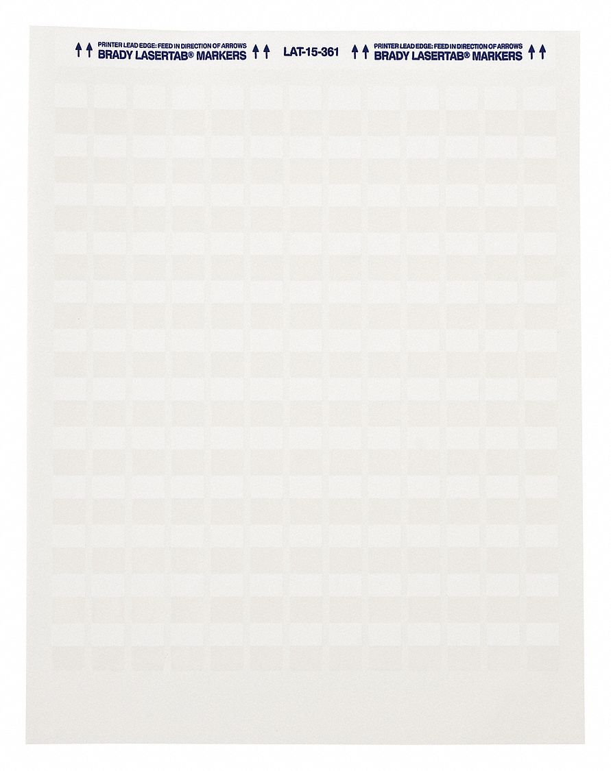 Wraparound Label: 1 in x 1 in, Polyester, White (Matte), For 8 AWG to 4 AWG Wire Gauge