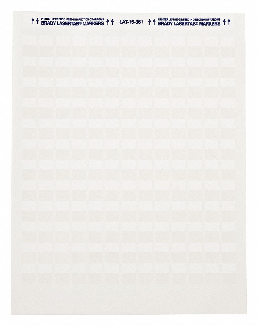 Wraparound Label: 1 1/2 in x 3/4 in, Polyester, White (Matte), For 24 AWG to 20 AWG Wire Gauge