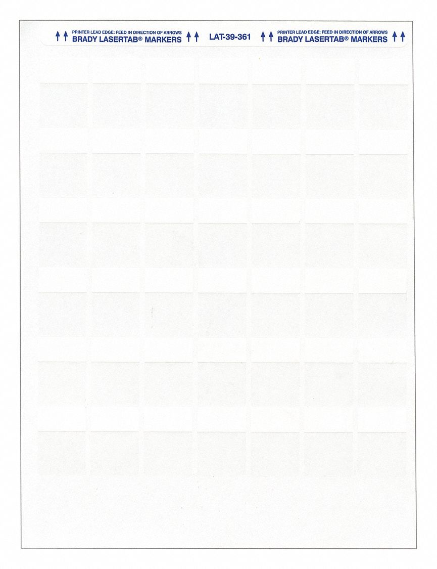 Wraparound Label: 1 7/16 in x 1 in, Polyester, White (Matte), For 24 AWG to 20 AWG Wire Gauge