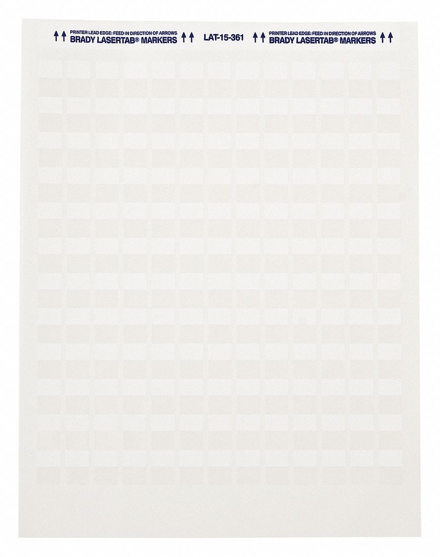 Wraparound Label: 3/4 in x 1/2 in, Polyester, White (Matte), For 20 AWG to 16 AWG Wire Gauge