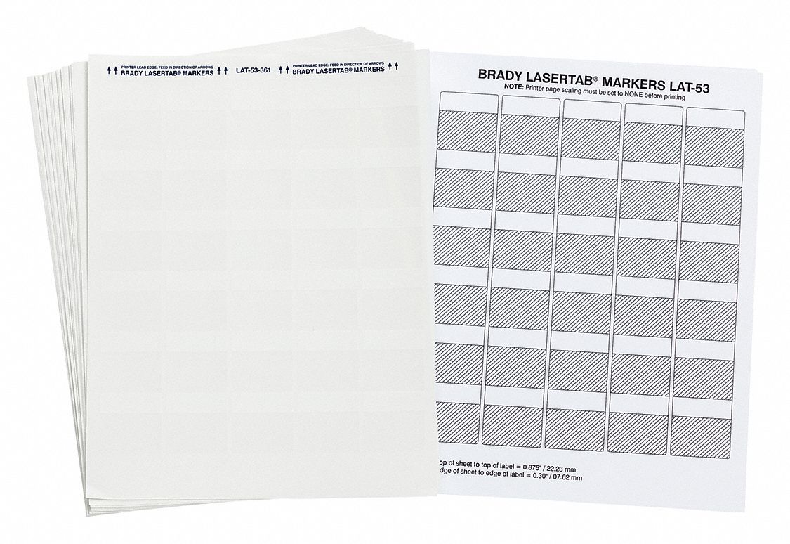 Wraparound Label: 1 1/2 in x 1 1/2 in, Polyester, White (Matte), For 20 AWG to 16 AWG Wire Gauge