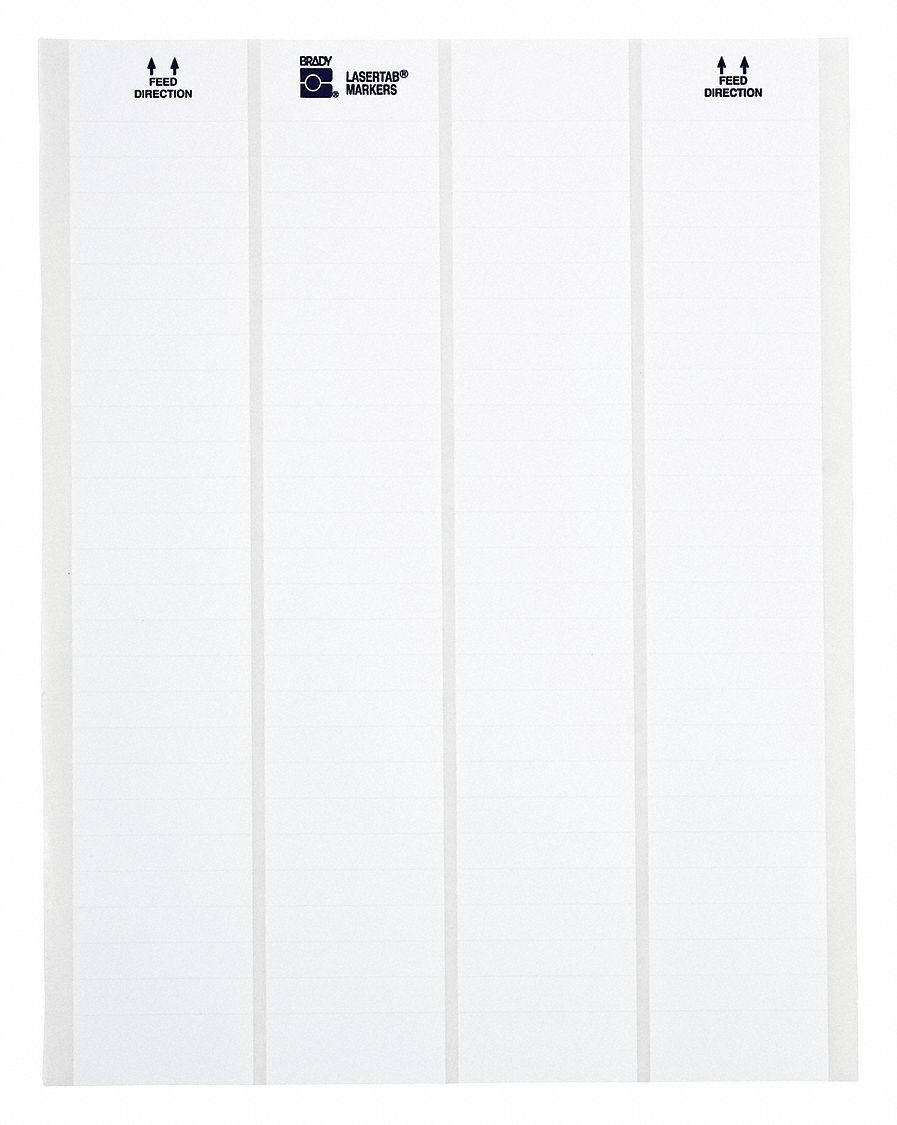 Wraparound Label: 3/4 in x 1/2 in, Nylon, White, For 16 AWG to 10 AWG Wire Gauge