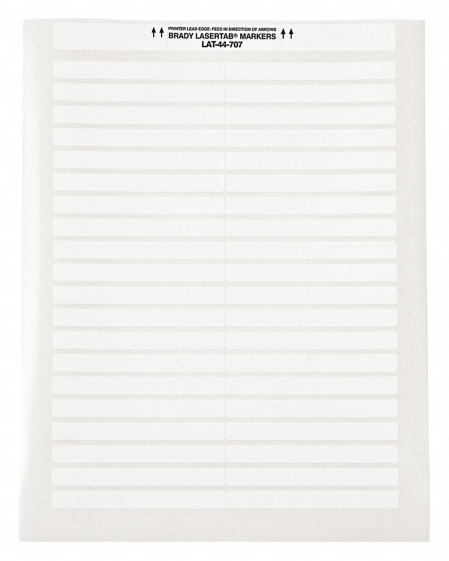 Wraparound Label: 3/8 in x 3 19/32 in, Polyester, White, For 16 AWG to 10 AWG Wire Gauge