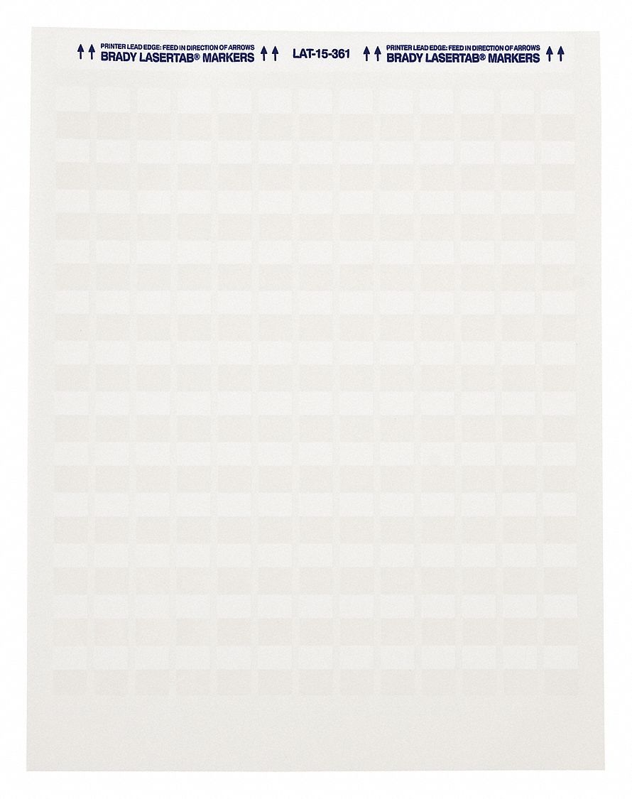 Wraparound Label: 1 1/2 in x 1 3/4 in, Polyester, White (Matte), For 16 AWG to 10 AWG Wire Gauge