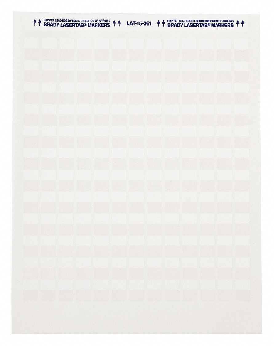 Wraparound Label: 1 in x 1 in, Polyester, White (Matte), For 16 AWG to 10 AWG Wire Gauge