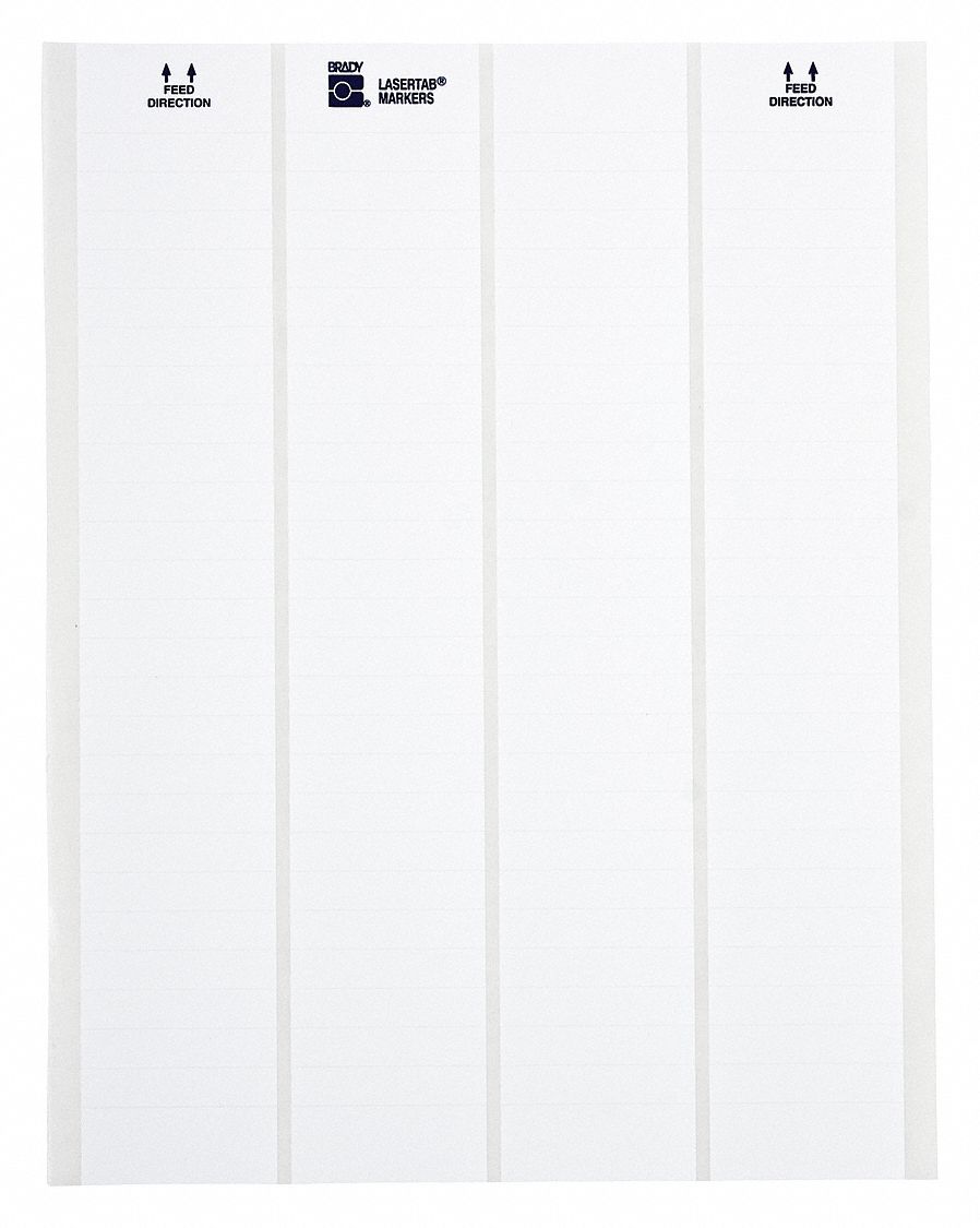 Wraparound Label: 1 7/16 in x 13/16 in, Nylon, White, For 20 AWG Wire Gauge