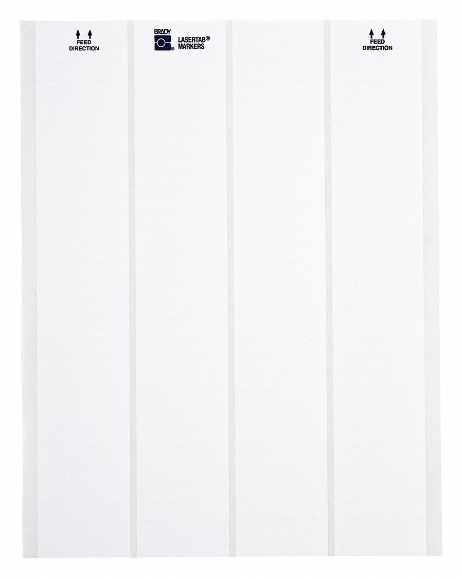 Wraparound Label: 3/4 in x 1 1/2 in, Polyester, Silver, For 20 AWG to 10 AWG Wire Gauge