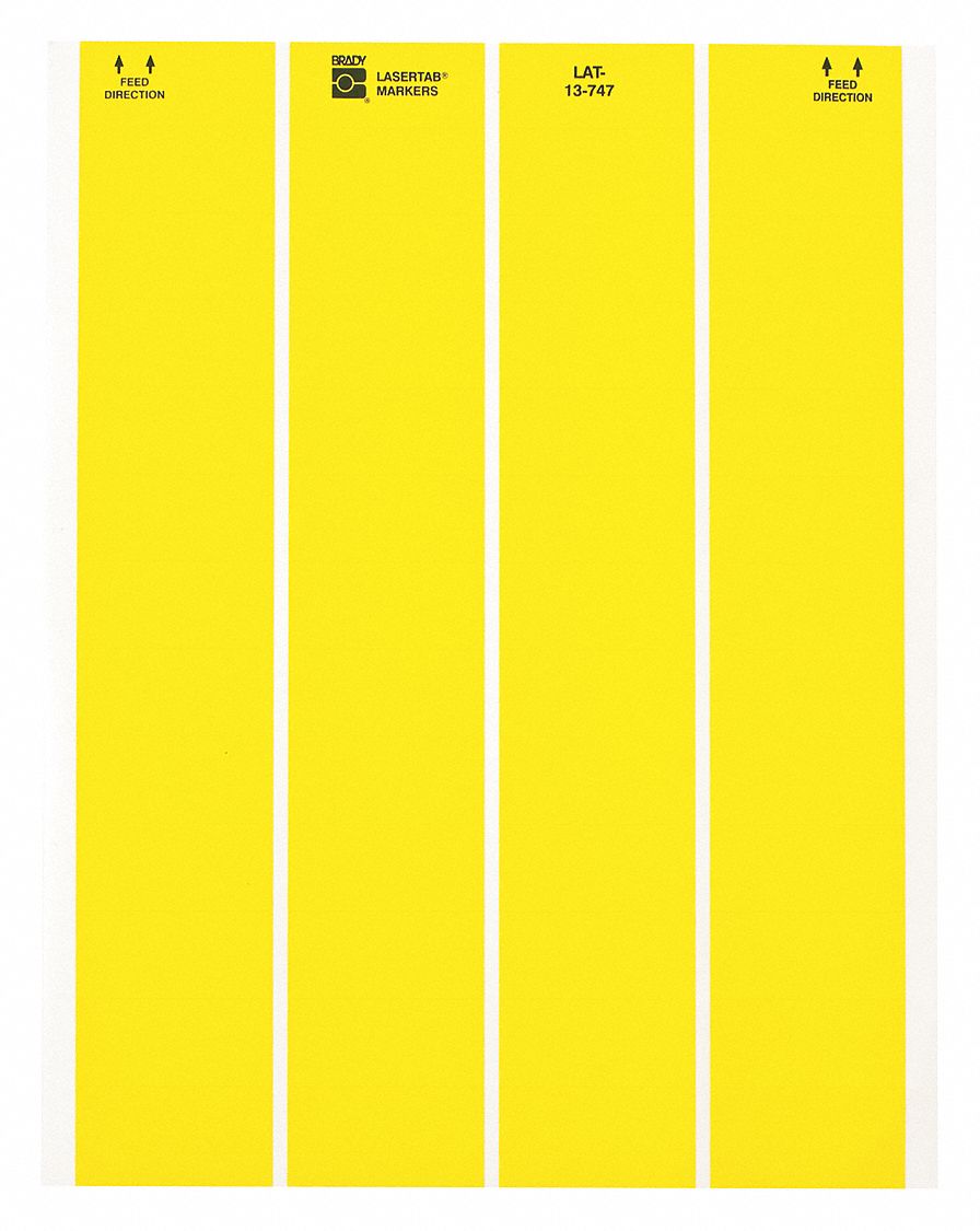 Precut Label Sheet: 13/16 in x 1 7/8 in, Acrylic, 2, 500 Labels