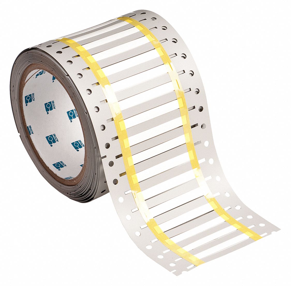 Sleeve Label: 1/8 in x 2 in, Polyvinylidene Fluoride, White (Matte), For 16 AWG to 20 AWG Wire Gauge