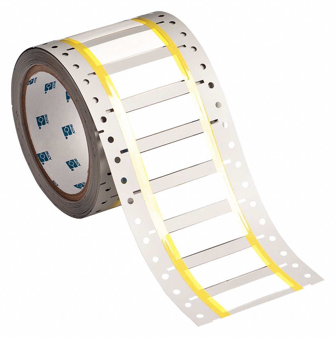 Sleeve Label: 3/8 in x 2 in, Polyvinylidene Fluoride, White (Matte), For 4 AWG to 8 AWG Wire Gauge