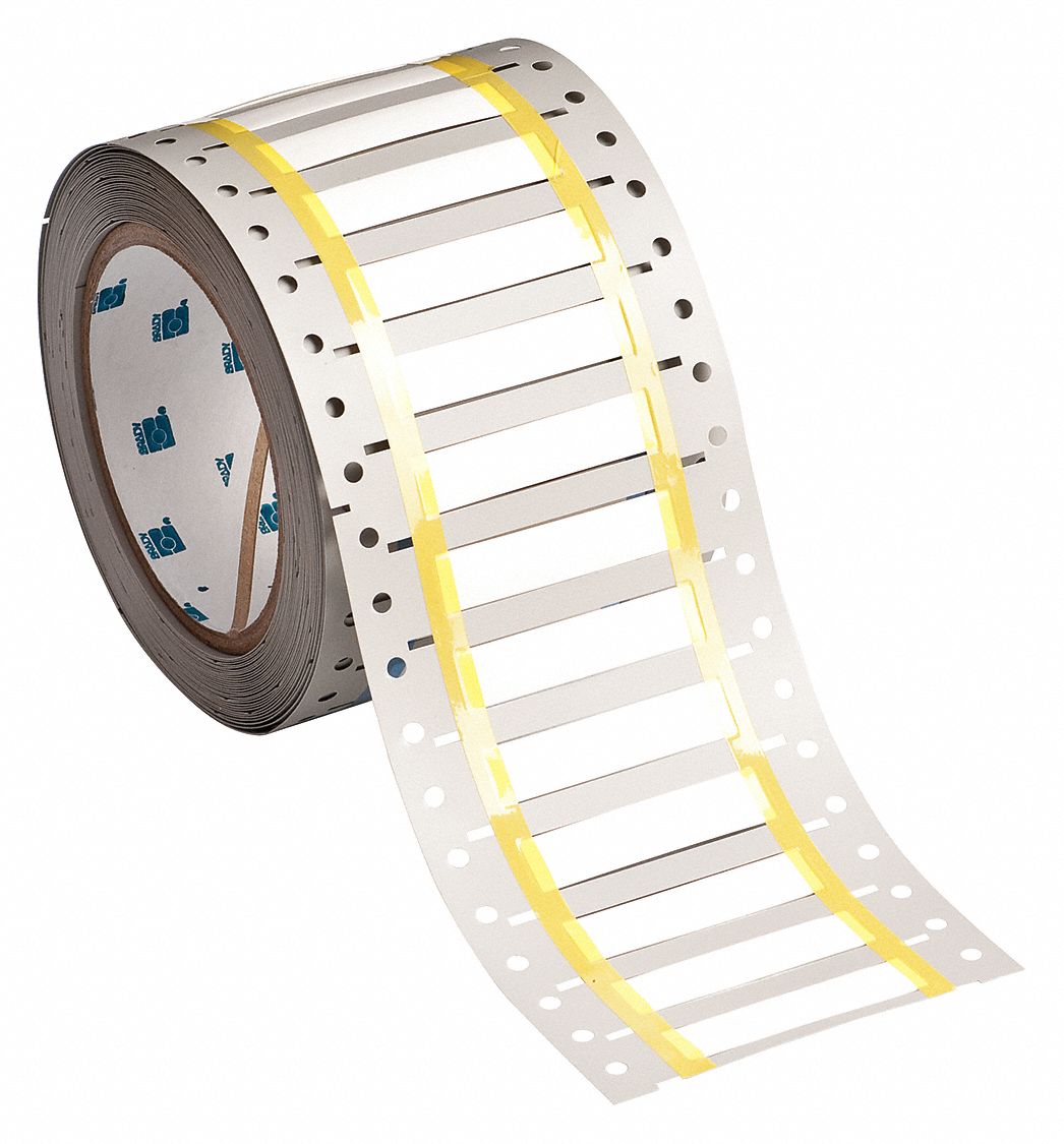 Sleeve Label: 1/4 in x 2 in, Polyvinylidene Fluoride, White (Matte), For 8 AWG to 12 AWG Wire Gauge