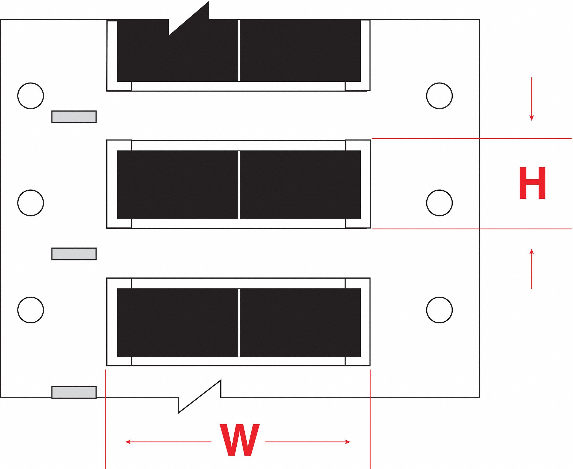1/8 in x 1 in, Polyolefin, Precut Label Roll - 30DE87|2HX