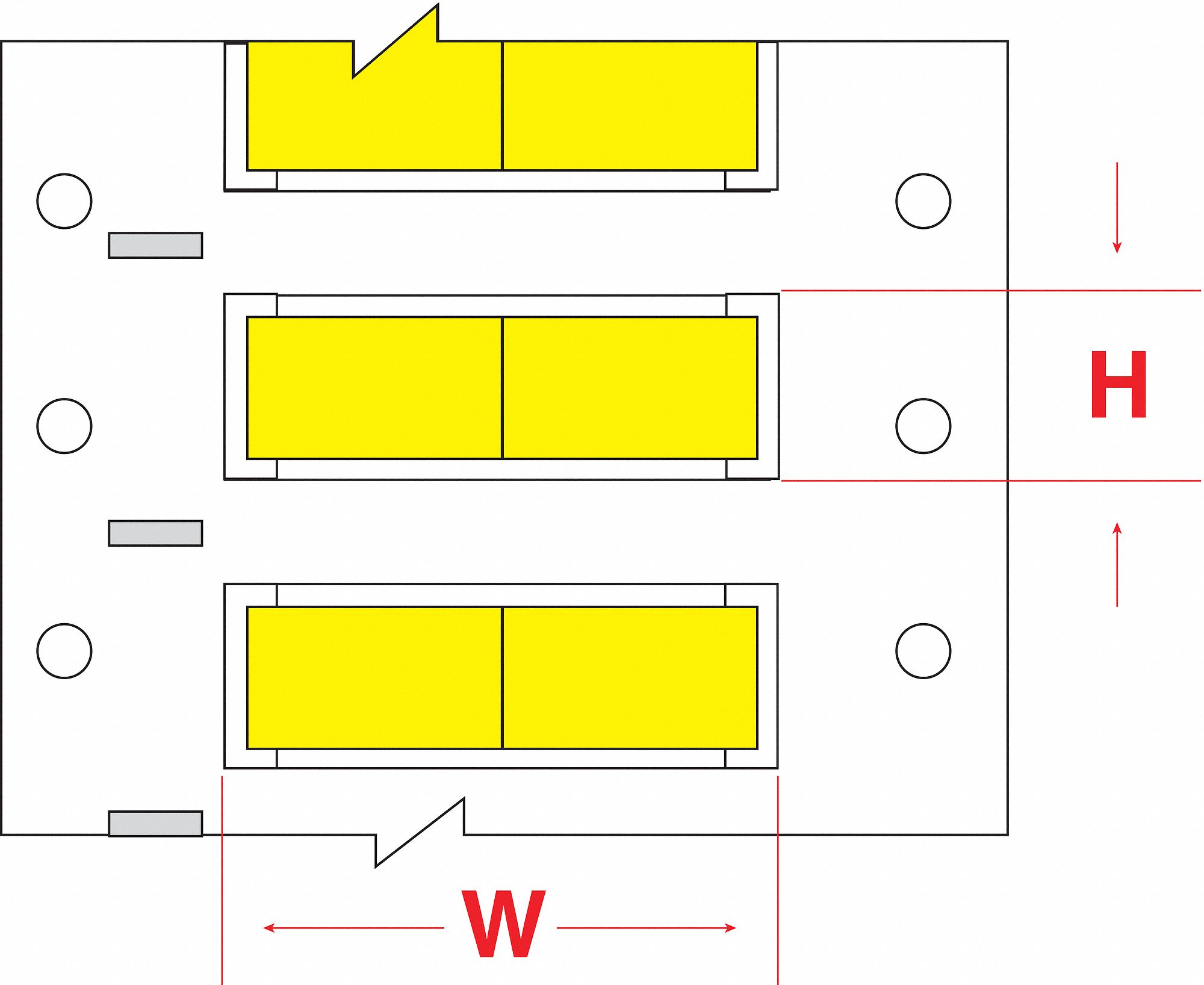 Sleeve Label: 3/8 in x 3/4 in, Polyolefin, Yellow (Matte), For 4 AWG to 12 AWG Wire Gauge
