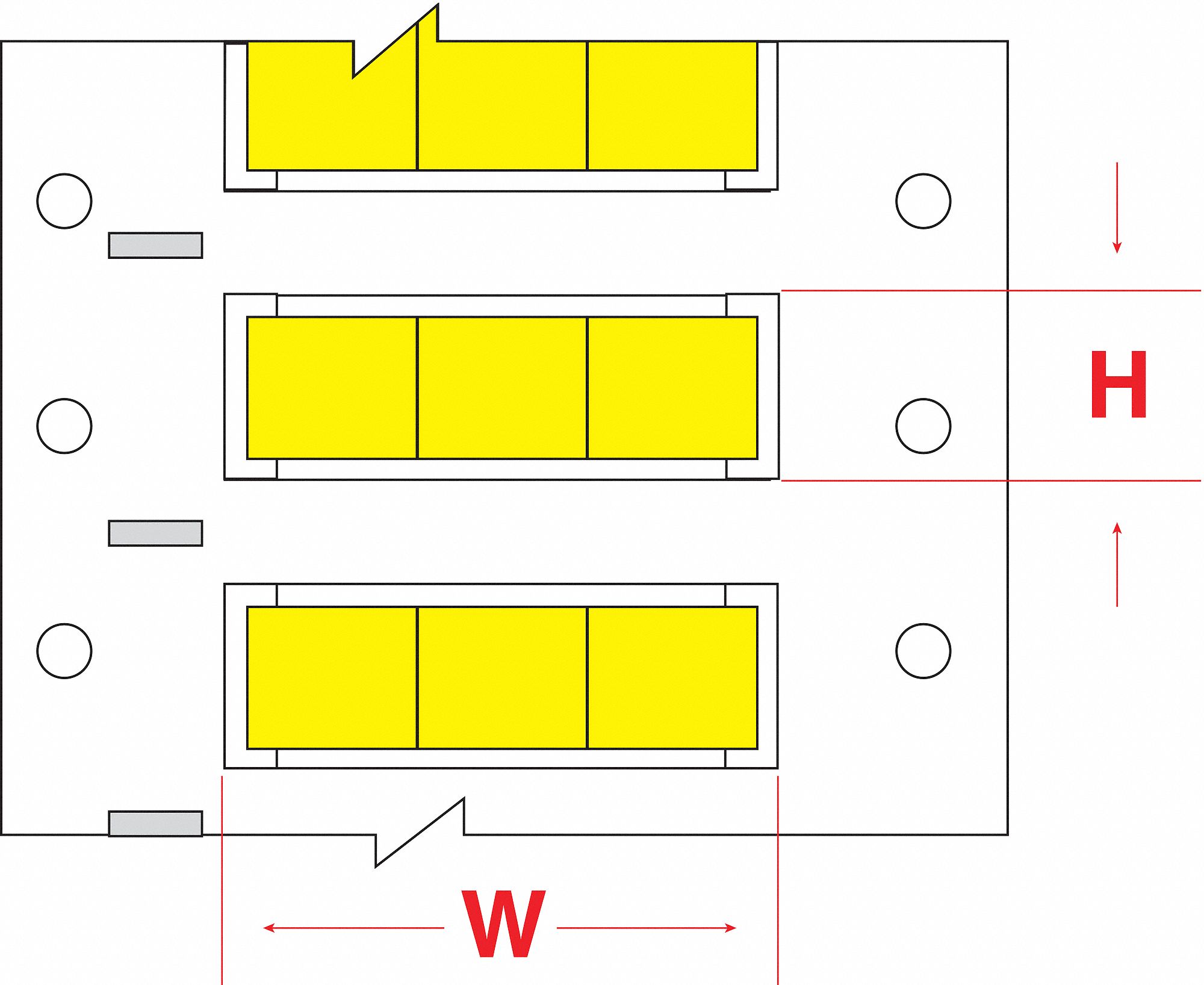 Sleeve Label: 3/32 in x 21/32 in, Polyolefin, Yellow (Matte), For 20 AWG to 24 AWG Wire Gauge