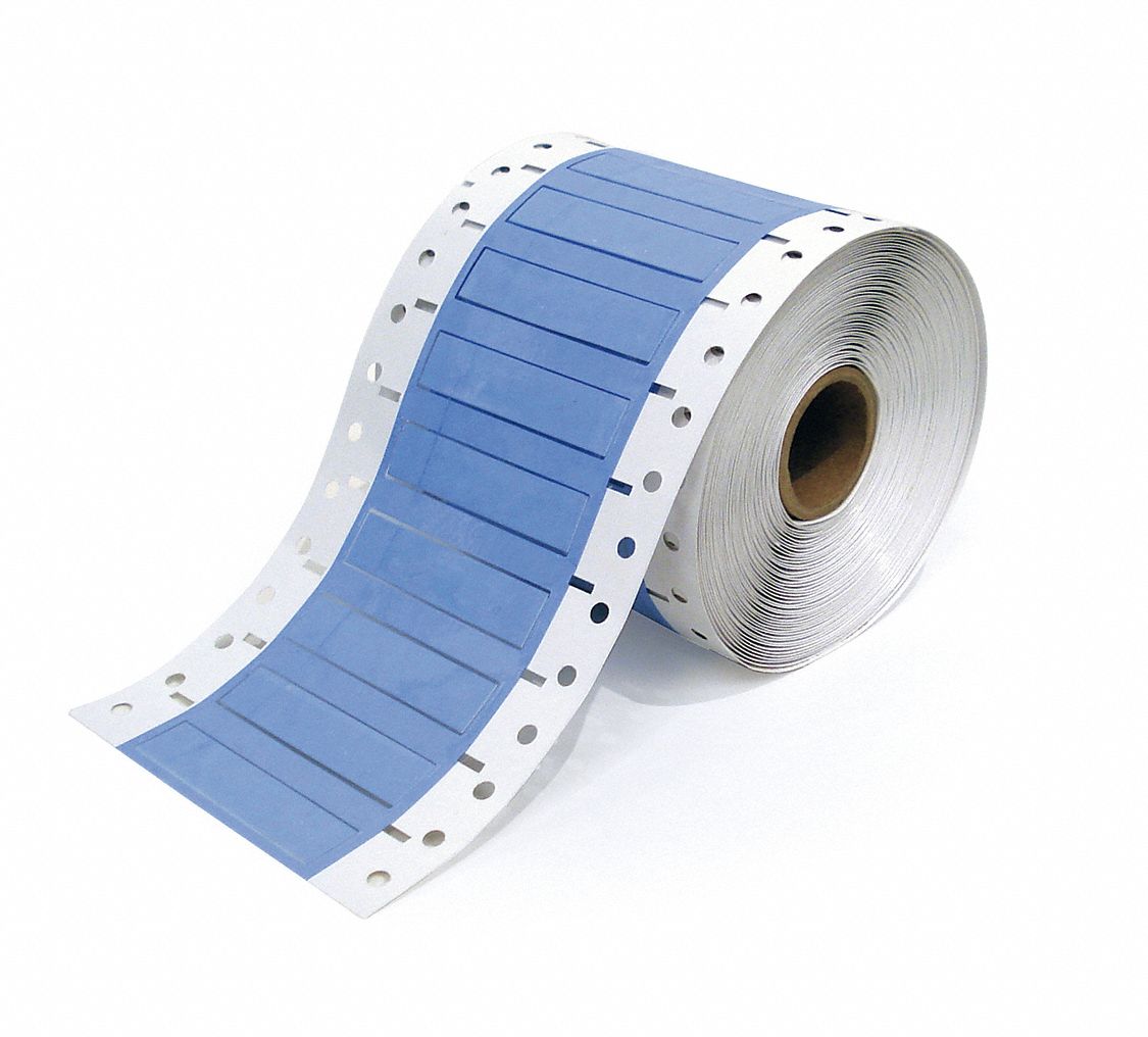 Sleeve Label: 1/4 in x 2 in, Polyolefin, White (Matte), For 8 AWG to 16 AWG Wire Gauge