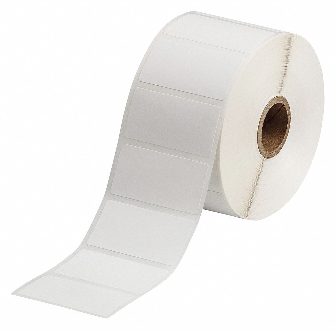 Pre-Cut Label Stock Roll: Rectangle, 1 in x 2 in, 1 in, Paper, White, -40°F to 122°F, 1, 500 Labels