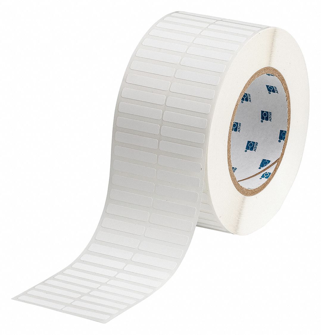 Pre-Cut Label Stock Roll: 1/4 in x 1 1/4 in, Acrylic, Removable Adhesive, 10, 000 Labels, Removable