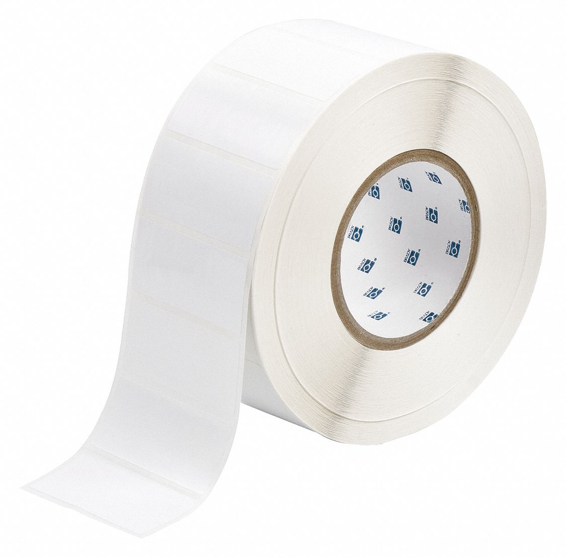 Pre-Cut Label Stock Roll: 1 1/4 in x 2 3/4 in, Rubber, Permanent Adhesive, 3, 000 Labels, Permanent