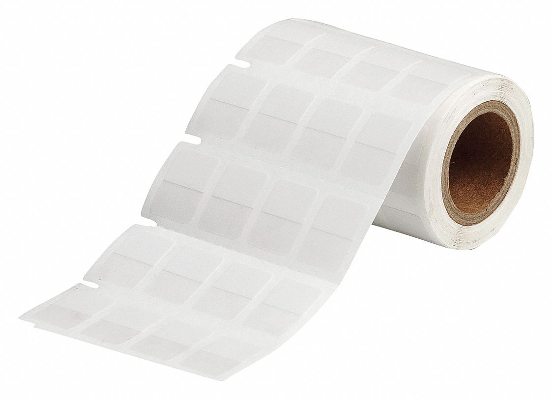 Wraparound Label: 3/4 in x 1/2 in, Vinyl, White (Matte), For 6 AWG to 0 AWG Wire Gauge