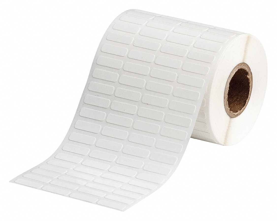 Wraparound Label: 3/16 in x 21/32 in, Vinyl, Black on White, For 6 AWG to 0 AWG Wire Gauge