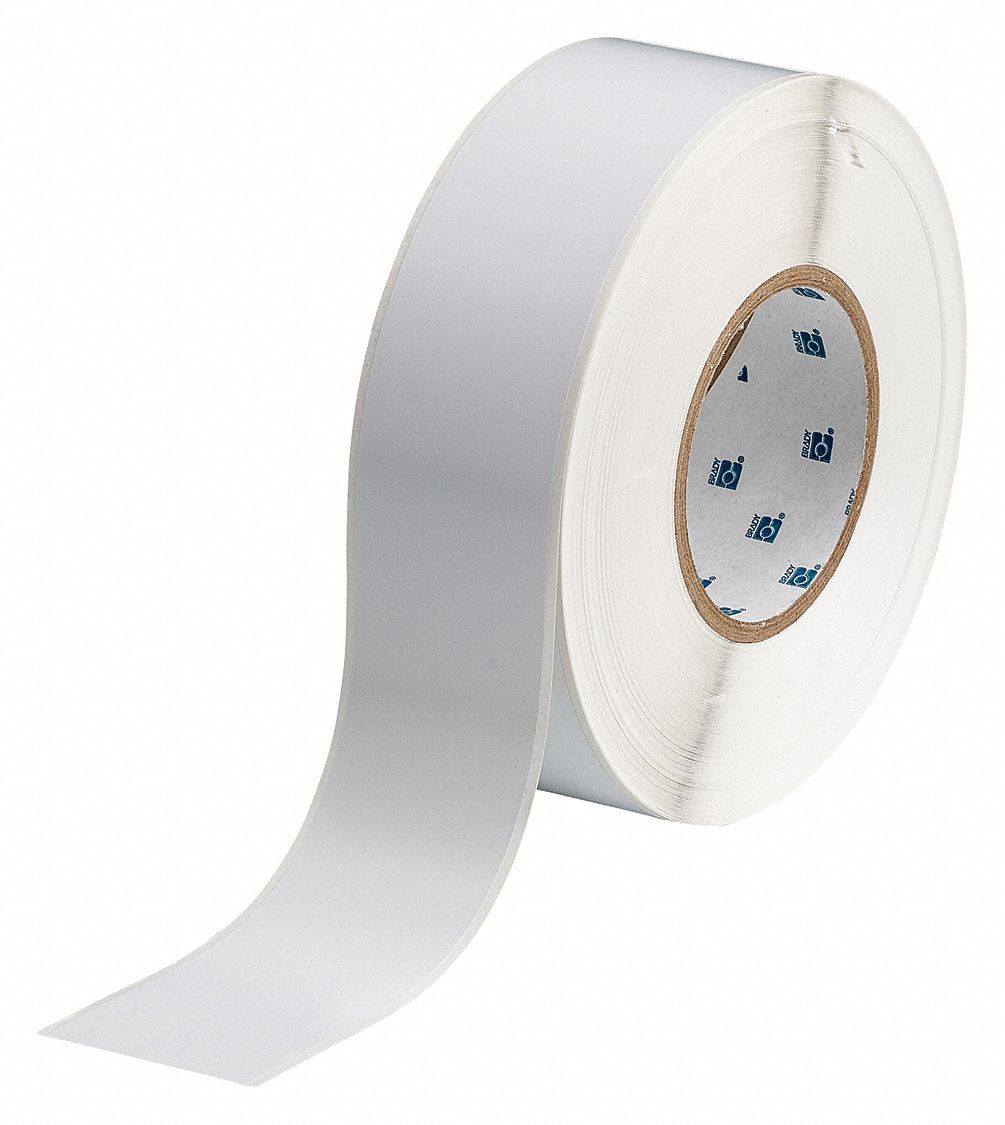 Continuous Label Stock: 2 in x 300 ft, Vinyl, White (Gloss), Outdoor