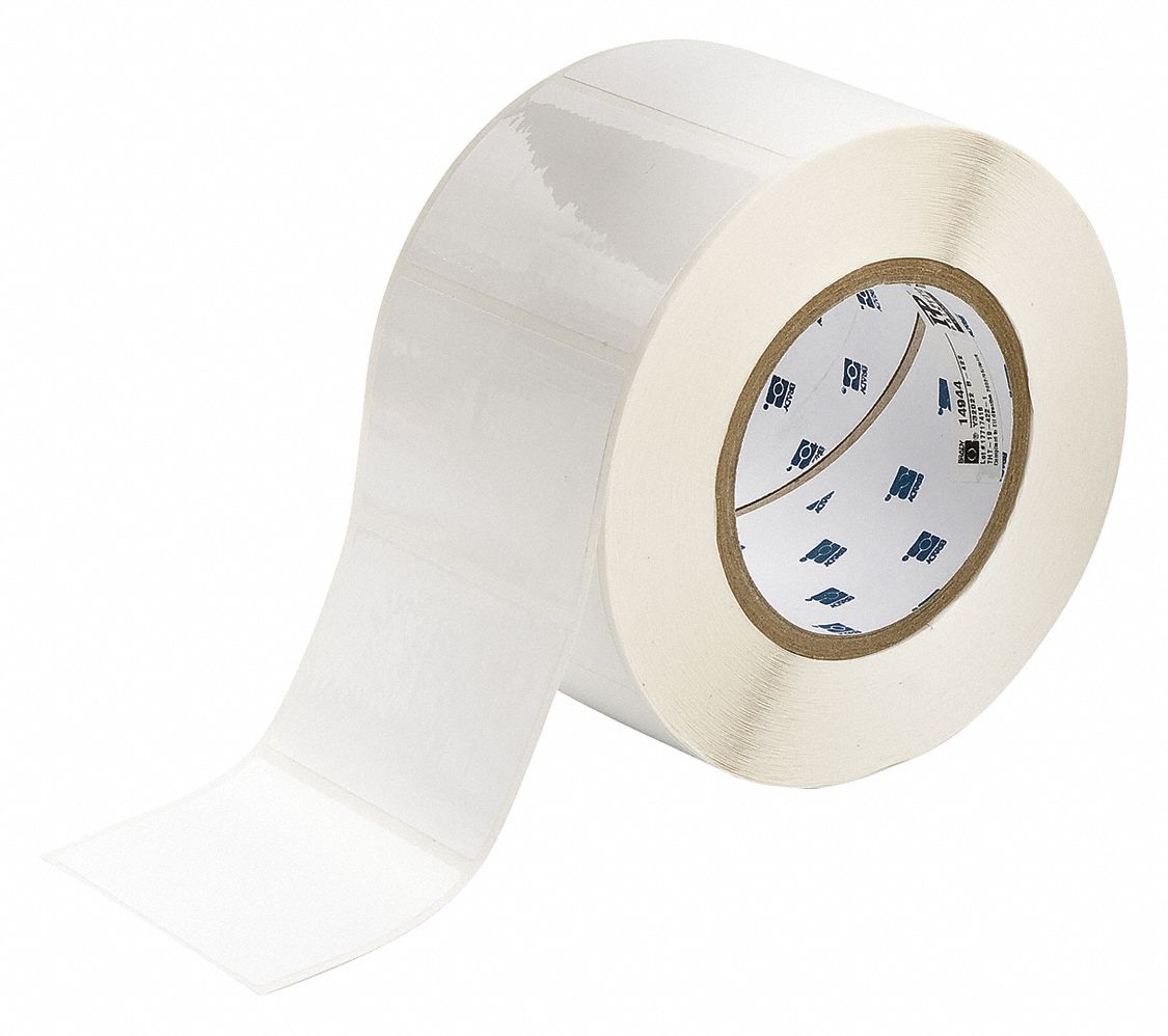 Pre-Cut Label Stock Roll: Tamper Indicating, 2 in x 3 in, 2 in, White (Gloss), 1, 000 Labels per Roll