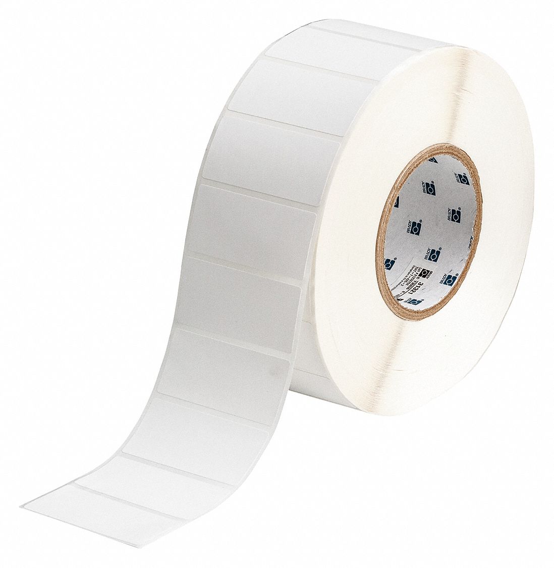 Pre-Cut Label Stock Roll: 1 1/4 in x 2 3/4 in, Acrylic, Permanent Adhesive, 3, 000 Labels, Permanent