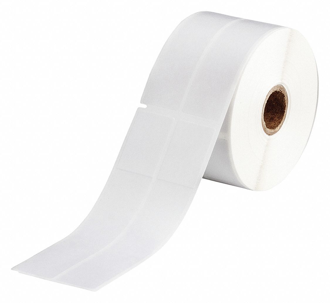 Wraparound Label: 6 in x 1 in, Vinyl, White (Matte), For 6 AWG to 0 AWG Wire Gauge