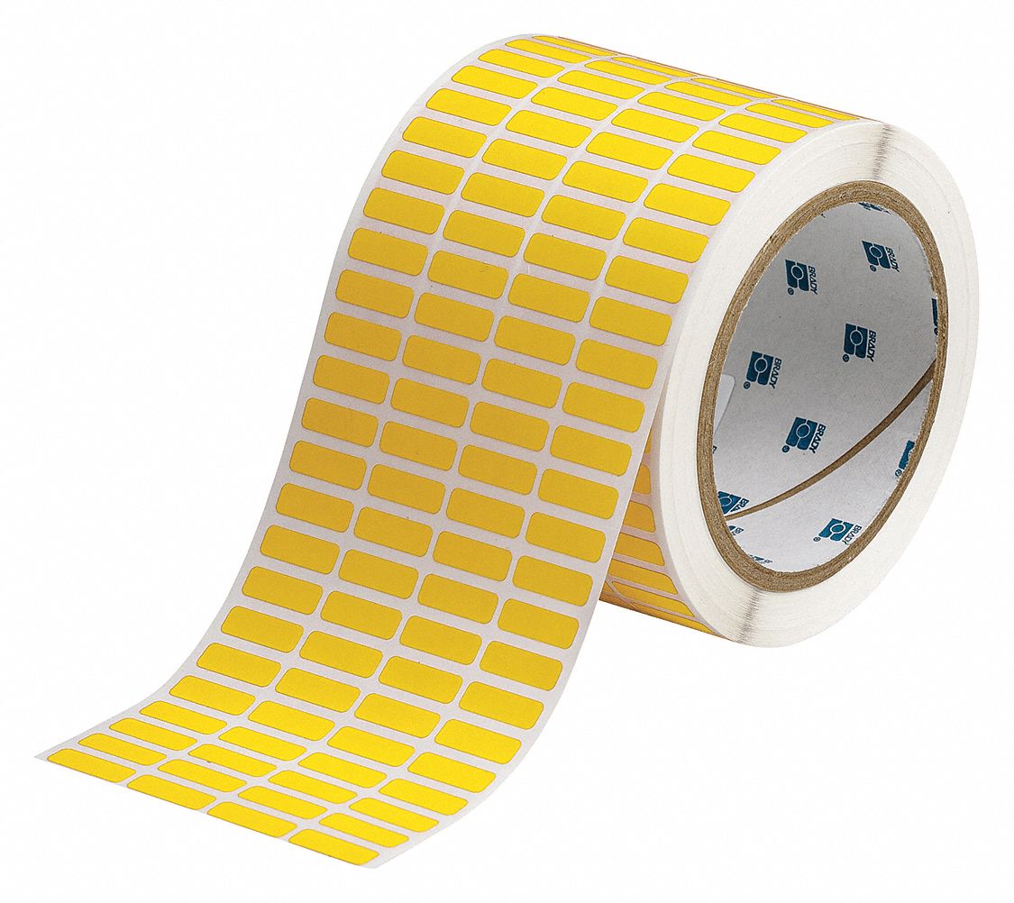 Wraparound Label: 1/4 in x 3/4 in, Polyimide, Black on Yellow, For 6 AWG to 16 AWG Wire Gauge