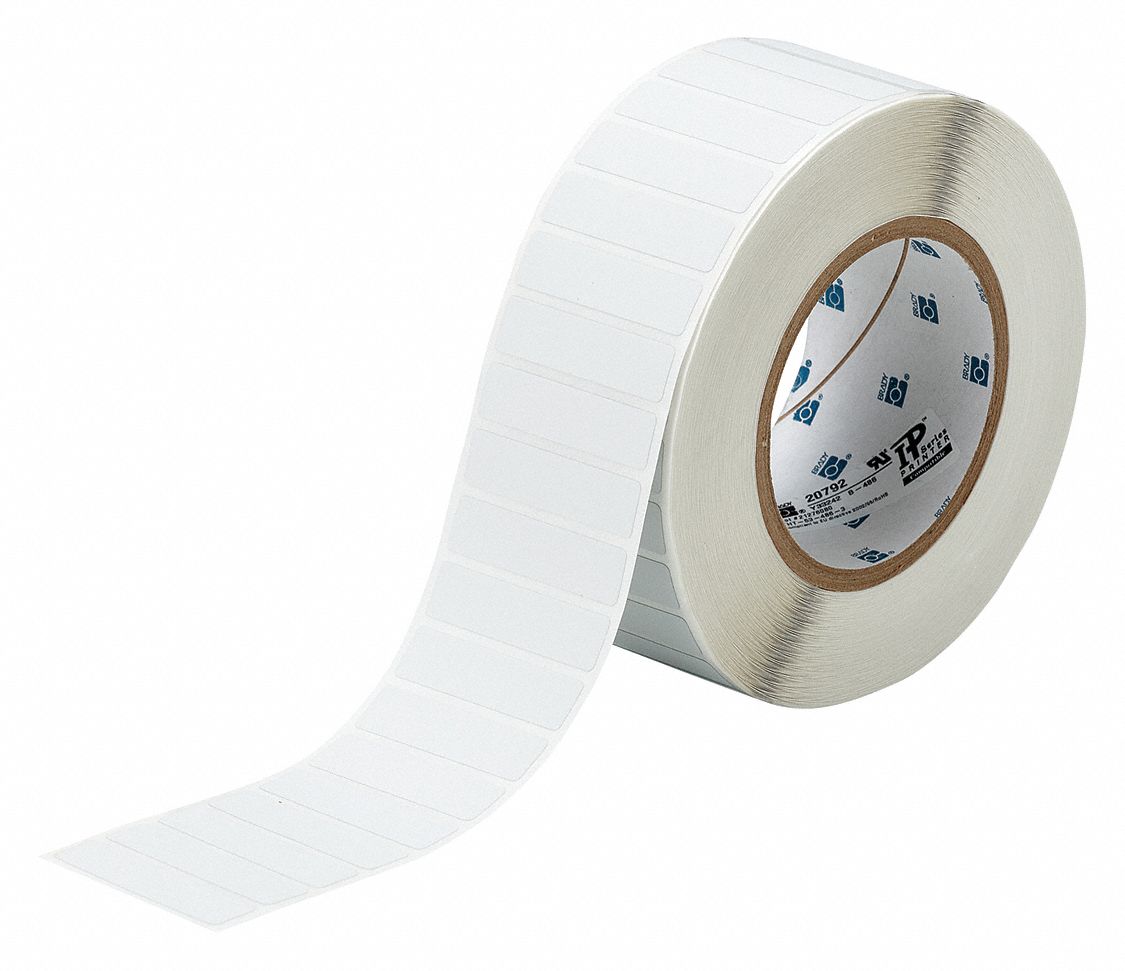 Pre-Cut Label Stock Roll: Tamper Indicating Footprint 'Checker Board' Pattern, 1/2 in x 2 in, 1/2 in
