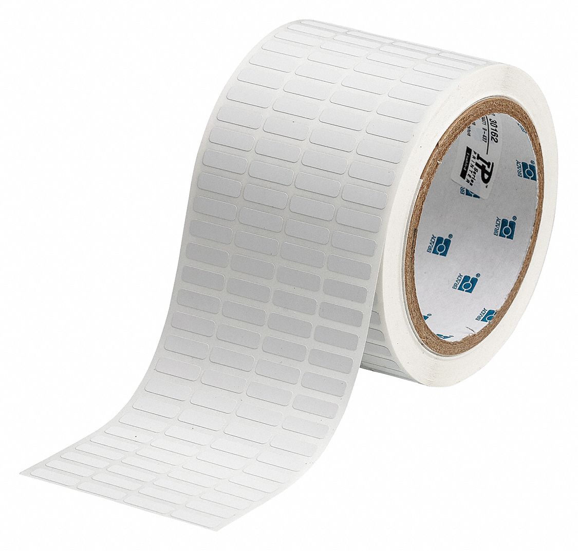 Wraparound Label: 3/16 in x 21/32 in, Polyvinyl Fluoride, Black on White