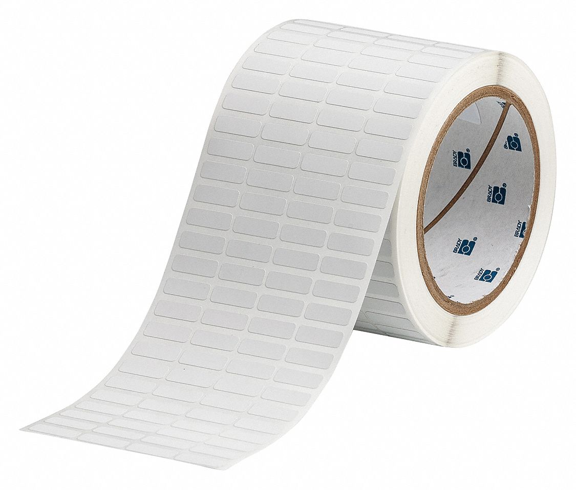 Wraparound Label: 1/2 in x 3/4 in, Polyvinyl Fluoride, Black on White