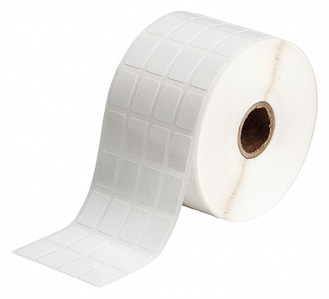 Wraparound Label: 3/4 in x 1/2 in, Vinyl, Black on White, For 6 AWG to 0 AWG Wire Gauge